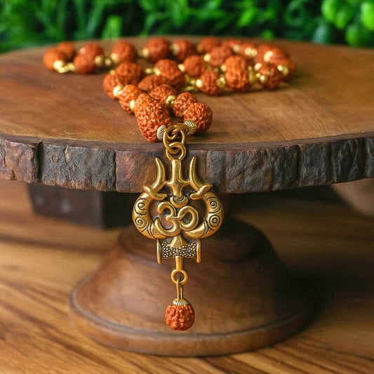 OM Shiva Trishool Rudraksha Necklace