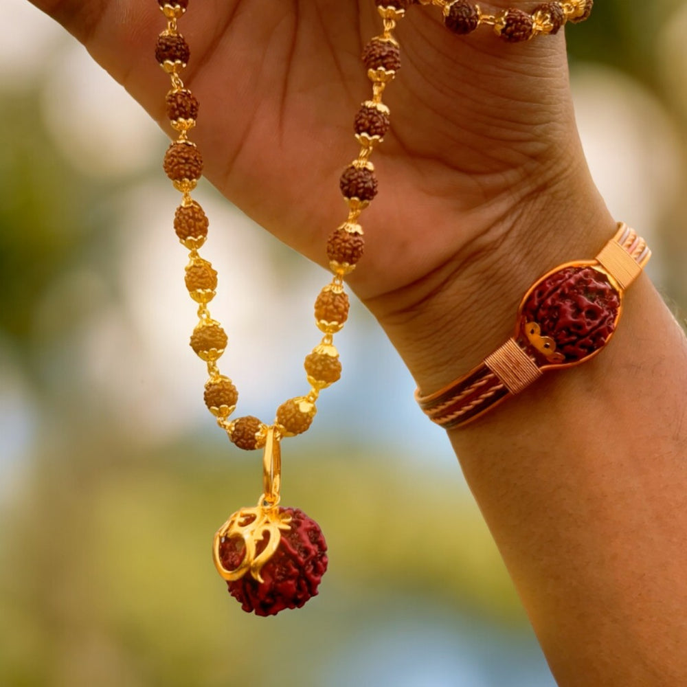 Om Shiv Rudraksha Pendant Necklace