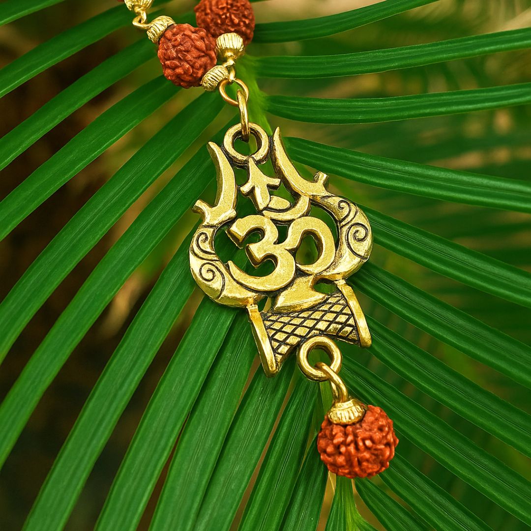 OM Shiva Trishool Rudraksha Necklace