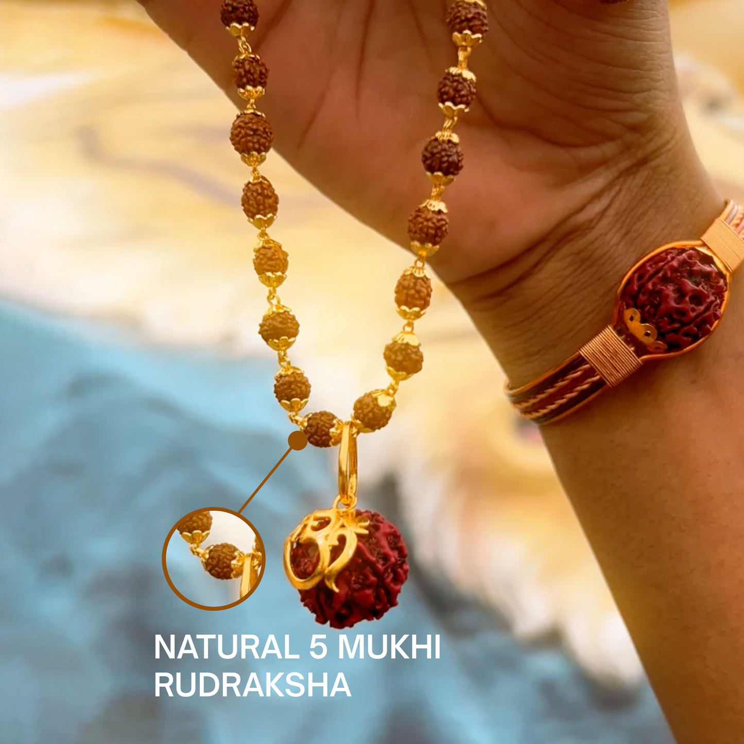 Om Shiv Rudraksha Pendant Necklace