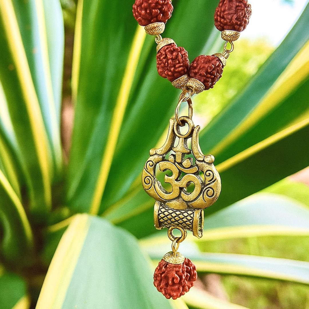 OM Shiva Trishool Rudraksha Necklace