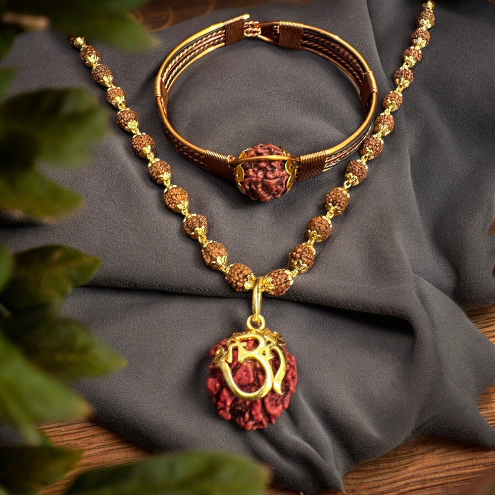 Om Shiv Rudraksha Pendant Necklace