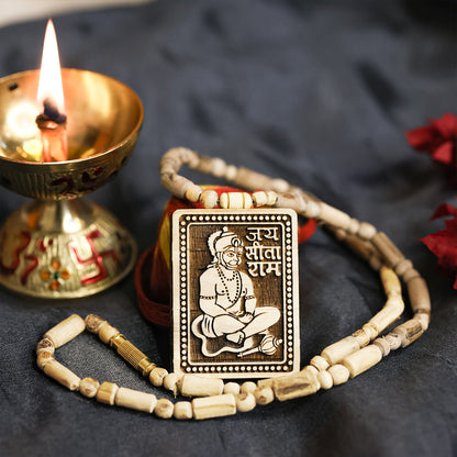 Govt Certified Bageshwar Dham Sitaram Hanumanji Tulsi Necklace