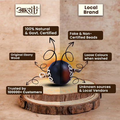 Karungali Malai Silver Cap Necklace with Govt. Certified